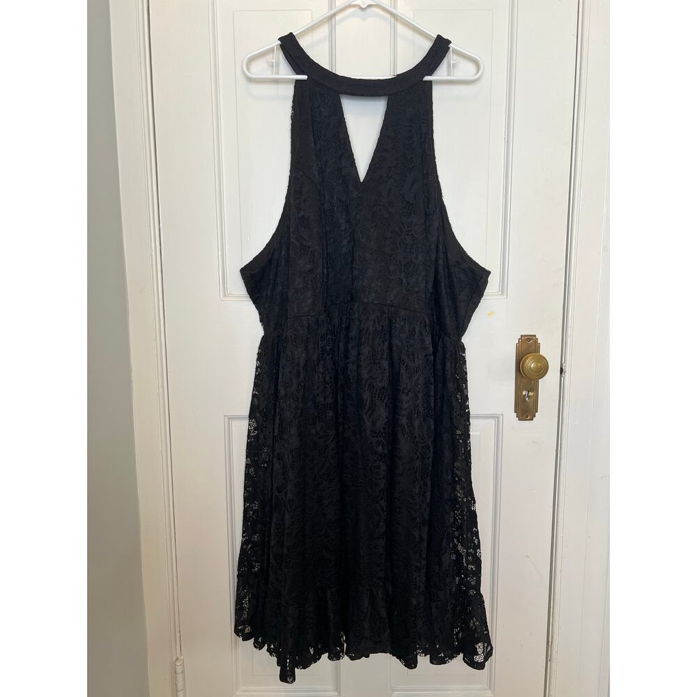 NEW Torrid Black Lace Halter Tier Skater Dress Mini Sleeveless LBD Women's 6X - Picture 5 of 16
